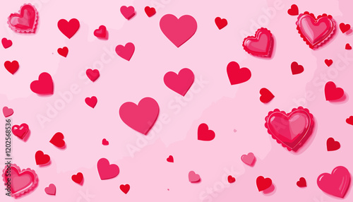 Charming Pink Hearts Pattern for Valentine's Day