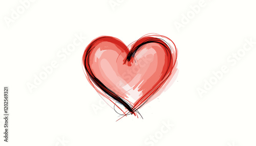 A vibrant, hand-drawn heart graphic perfect for Valentine's Day.