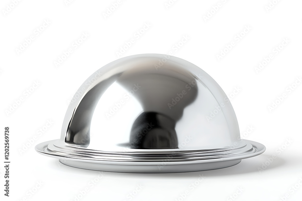 Shiny silver cloche isolated on a white background