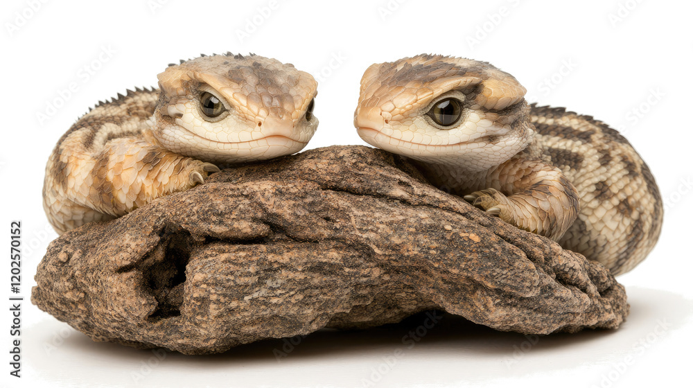 Naklejka premium Baby Dragons Perched on a Rocky Surface Generative AI