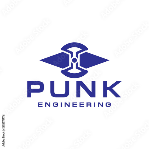 Punk engineering logo design combines bold modern visuals with an edgy yet professional aesthetic for a creative brand identity corporate image editable vector. photo