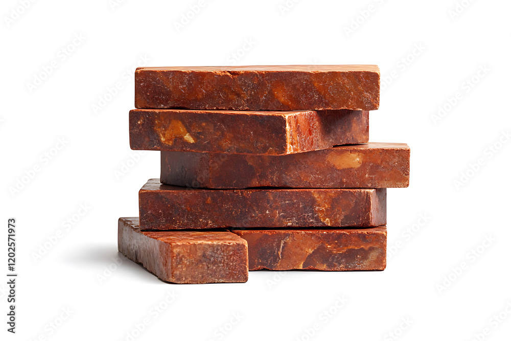 Stack of red bricks isolated on a white background Stack of red bricks isolated on a white background