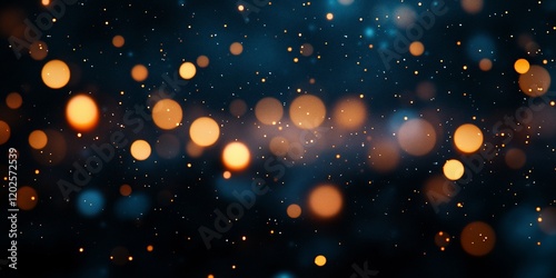 Abstract bokeh lights, dark background, festive, backdrop, graphic design, possible use for website photo