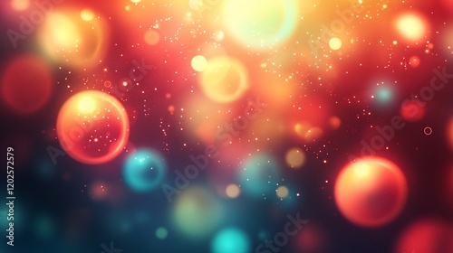 Abstract bokeh lights, colorful background, vibrant hues, artistic effect, digital design, modern, use in presentations photo