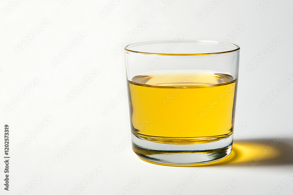 Sunflower oil in glass isolated on a white background Sunflower oil in glass isolated on a white background