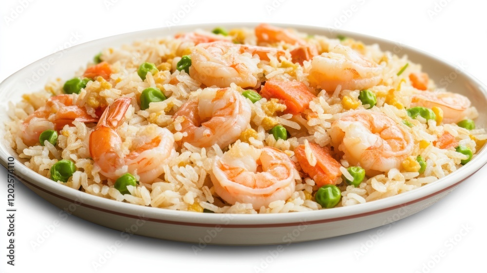 Traditional Chinese fried rice with shrimp and vegetables. Featuring a savory and colorful dish. Highlighting the texture and flavors of the fried rice. Ideal for food and cultural themes. Traditional Chinese fried rice with shrimp and vegetables. Featuring a savory and colorful dish. Highlighting the texture and flavors of the fried rice. Ideal for food and cultural themes.
