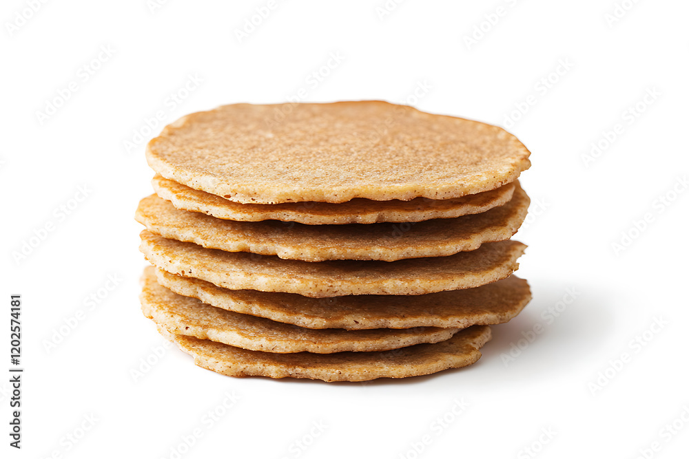 Thin pancakes isolated on a white background Thin pancakes isolated on a white background