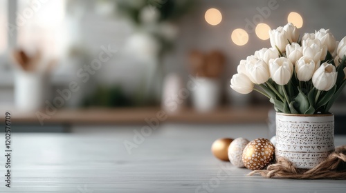 Celebrate Easter with a minimalist table setting in a Scandinavian kitchen