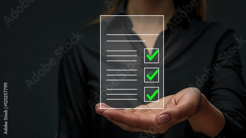 Business Checklist in Action Animated Concept for Goal Achievement