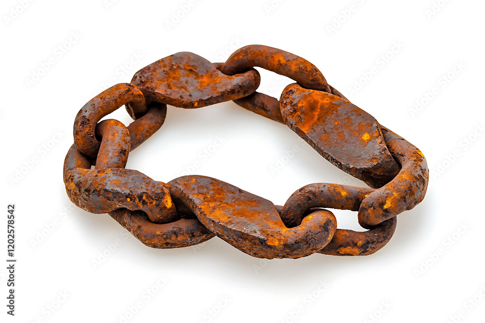 Fototapeta premium Rusty chain isolated on a white background