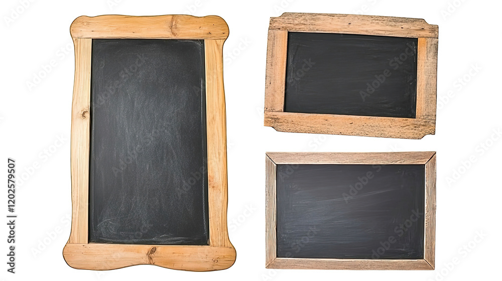 Fototapeta premium Blank Blackboards in Wooden Frames for Creative Use Generative AI