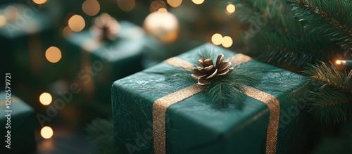 Emerald Green Christmas Gift Under the Tree