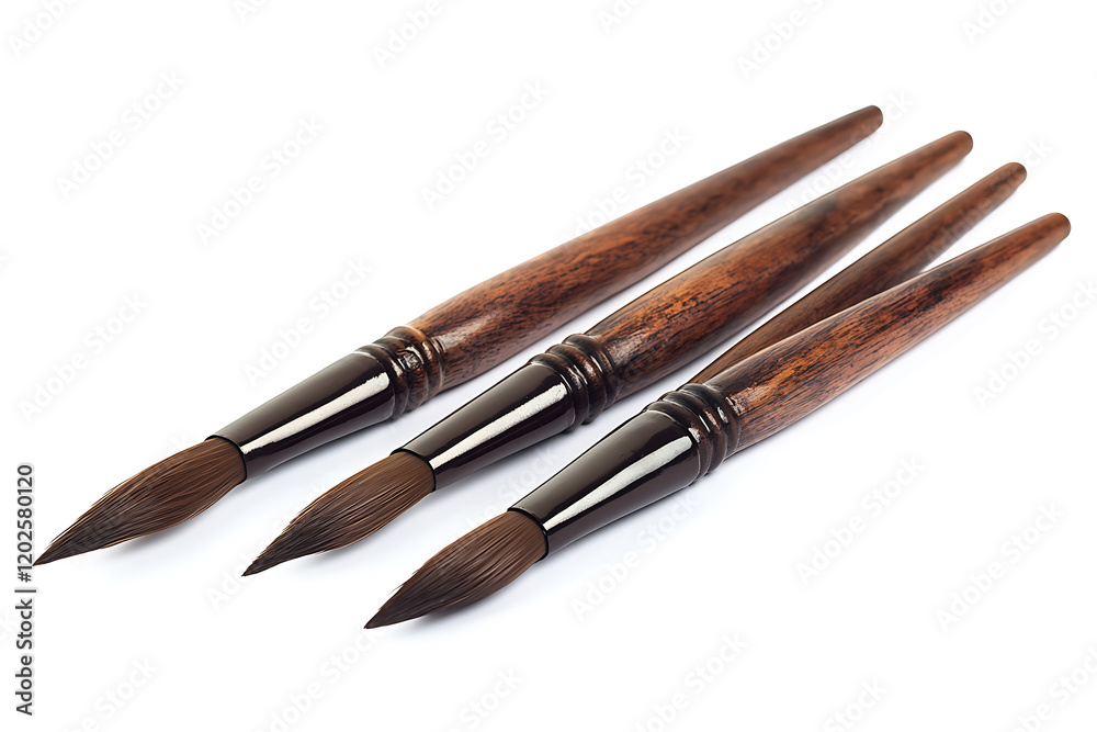Fototapeta premium Paint brush set isolated on a white background