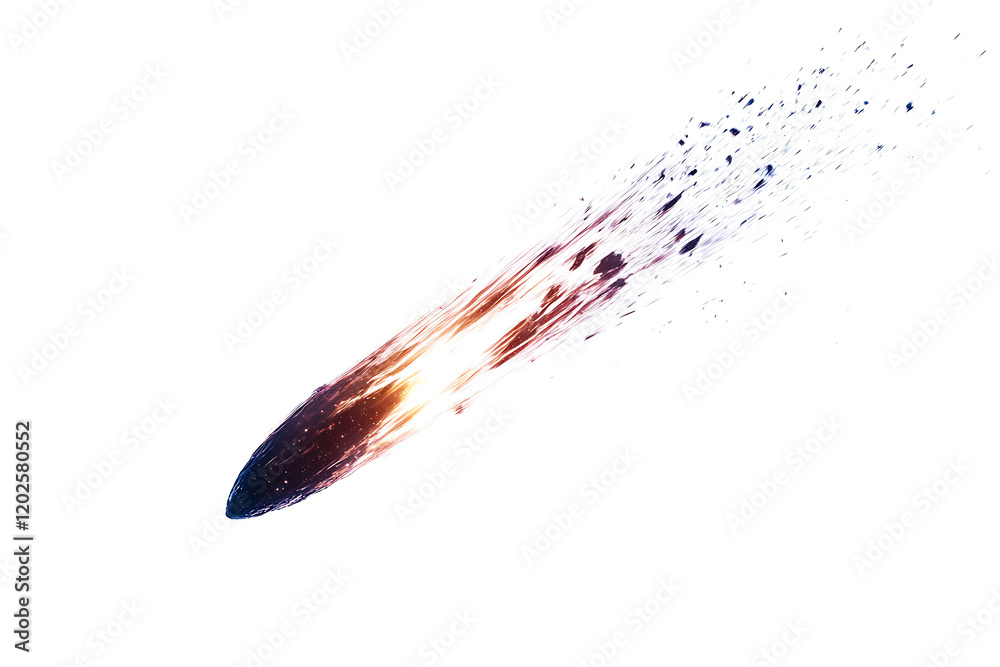 A meteor isolated on a white background A meteor isolated on a white background
