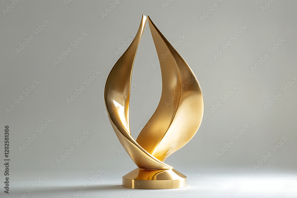Fototapeta premium Modern design golden award trophy isolated on a white background