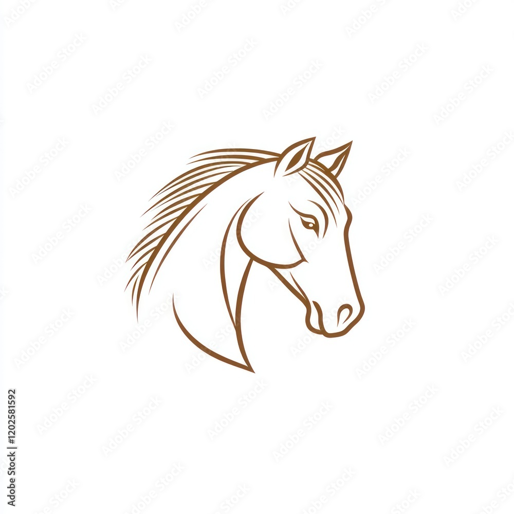 Elegant horse head profile, equine art, white background, design element (1) Elegant horse head profile, equine art, white background, design element (1)
