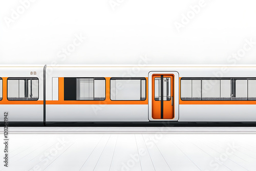 Modern train isolated on a white background
