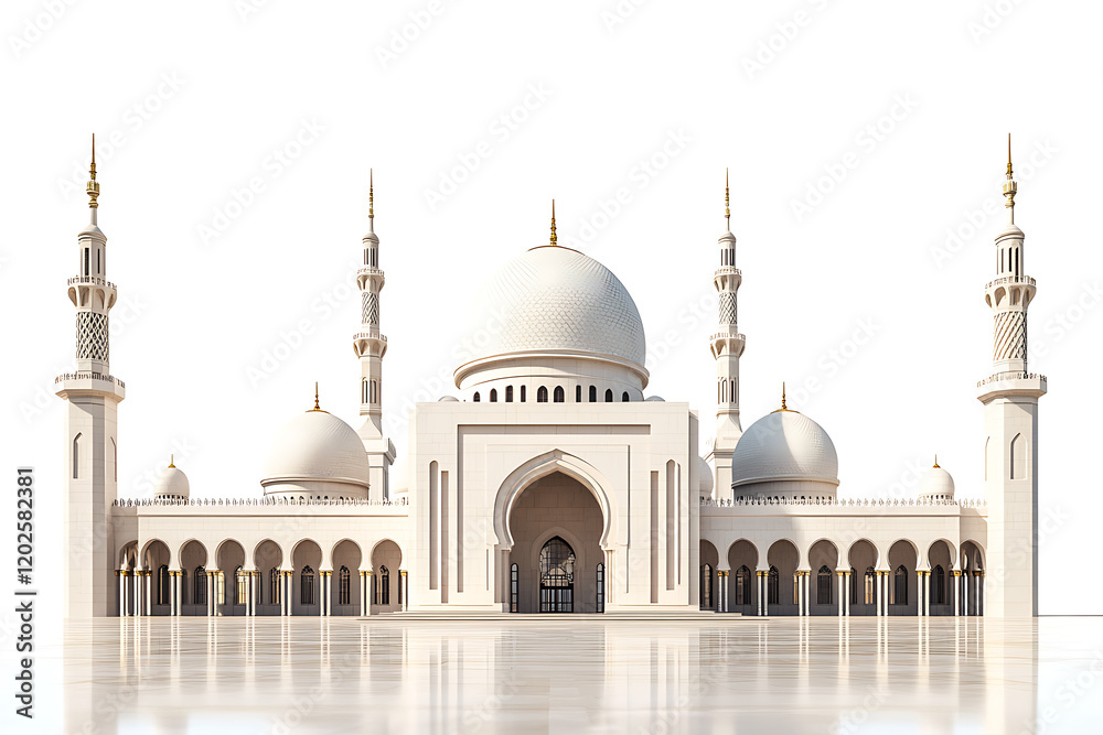 Fototapeta premium Mosque building isolated on a white background