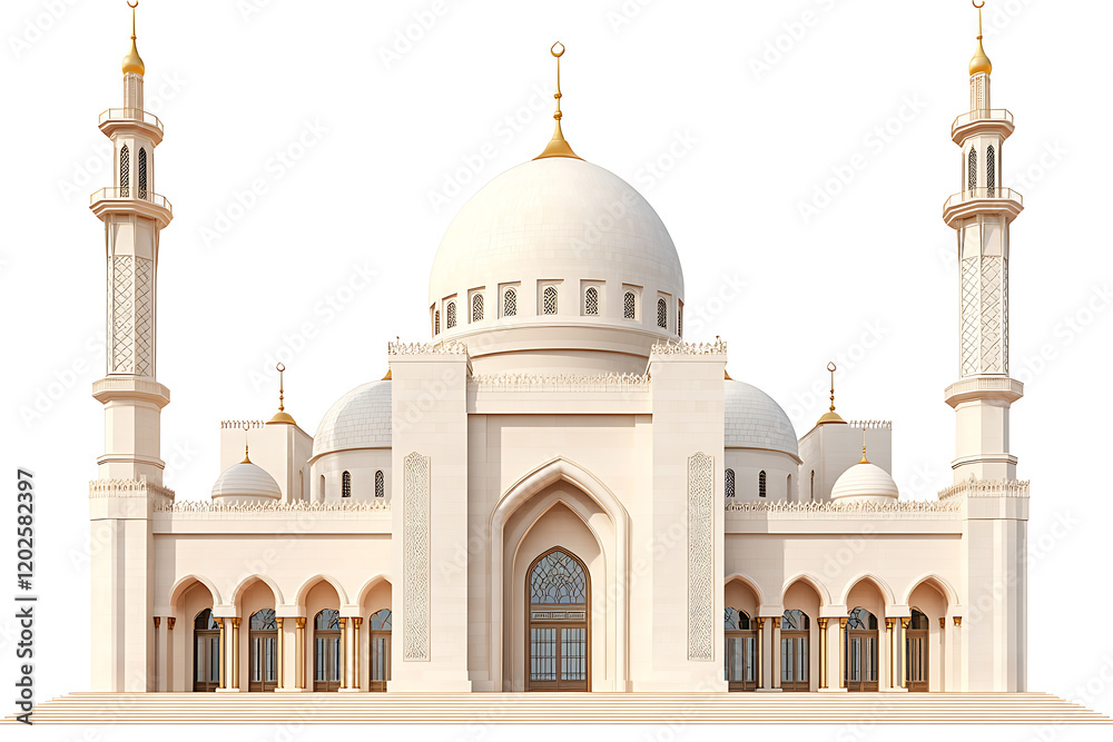 Fototapeta premium Mosque building isolated on a white background