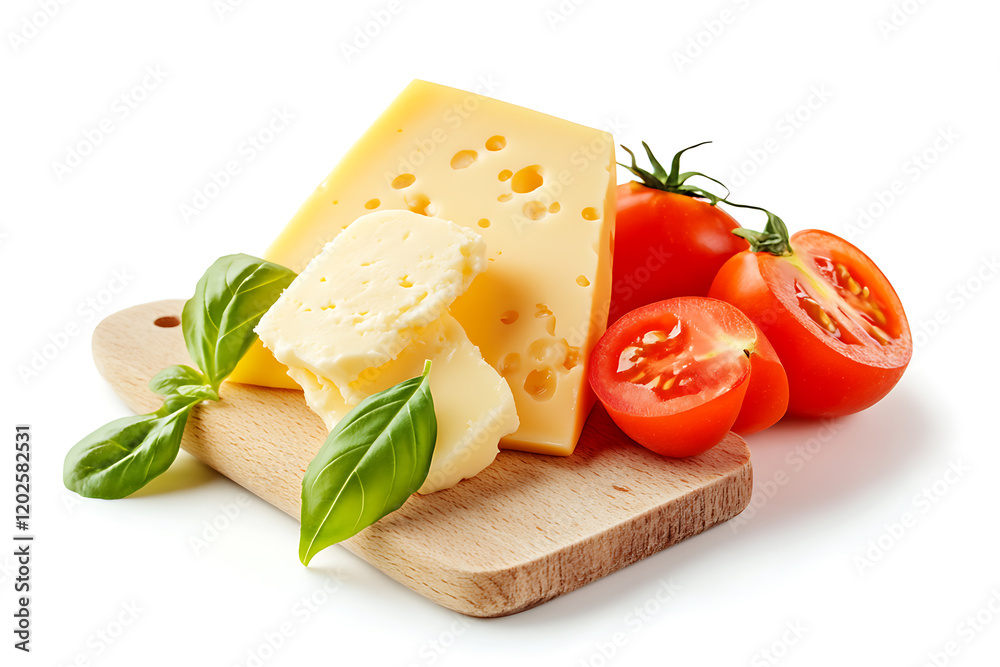Mozzarella cheese isolated on a white background Mozzarella cheese isolated on a white background