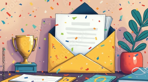 college acceptance envelope on a desk