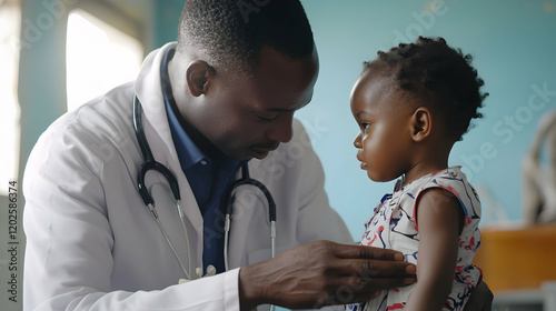 Heartwarming Scene of a Pediatric Consultation Between a Doctor and a Young Patient in a Gentle Setting