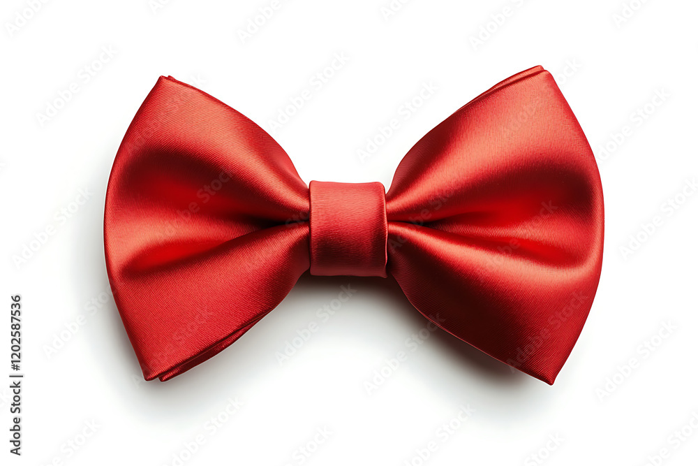 Red bow tie isolated a white background