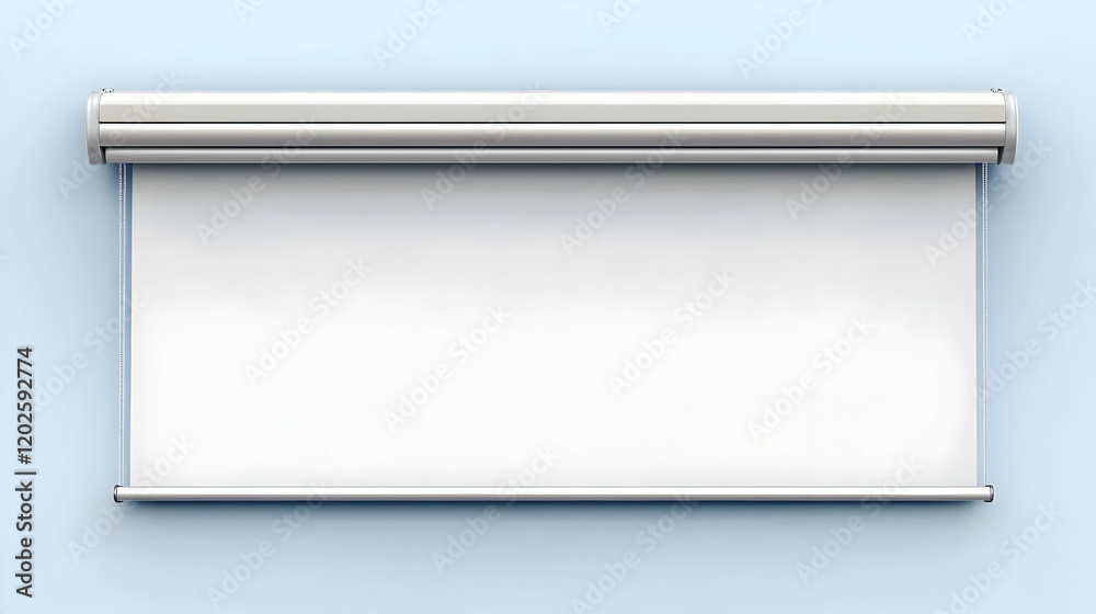 Obraz premium High-Quality Roll-Up White Projection Screen Ideal for Presentations and Movie Nights