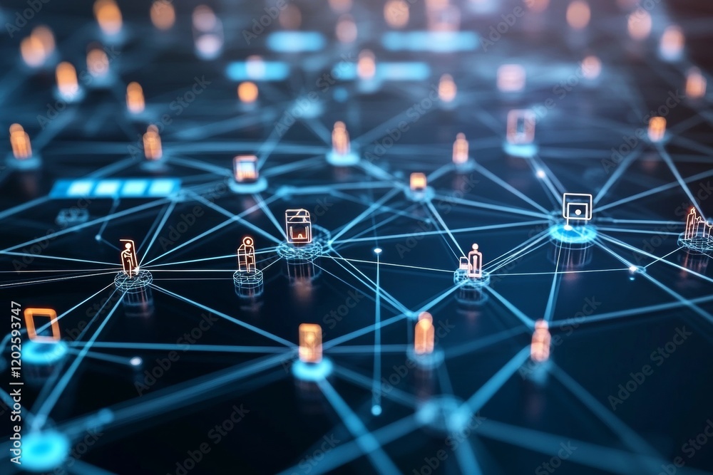 Network diagram illustrating business elements analysis, customer service, teamwork, technology Network diagram illustrating business elements analysis, customer service, teamwork, technology