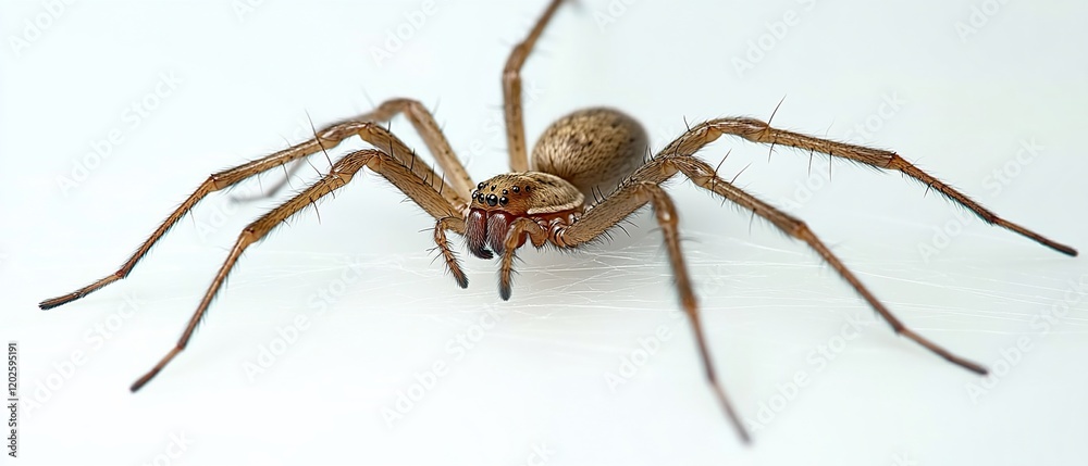 Close-up spider on white surface Close-up spider on white surface