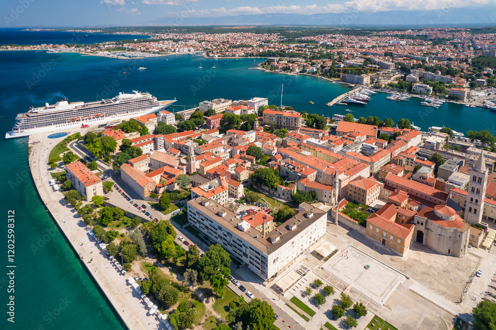 Aerial view of the Zadar town in Dalmatia region of Croatia. Aerial view of the Zadar town in Dalmatia region of Croatia.