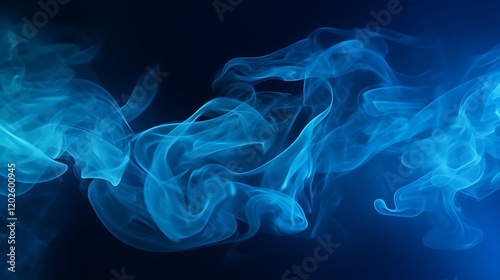 Wallpaper Mural Abstract blue smoke on black background, blue background,blue ink background,beautiful color smoke Torontodigital.ca