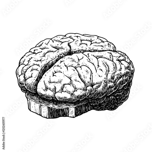 Exploring the intricate folds of a brain in detailed engraving during an enlightening art workshop
