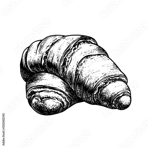 Delightful flaky croissants stacked together showcasing incredible texture and buttery layers in a simple yet elegant design