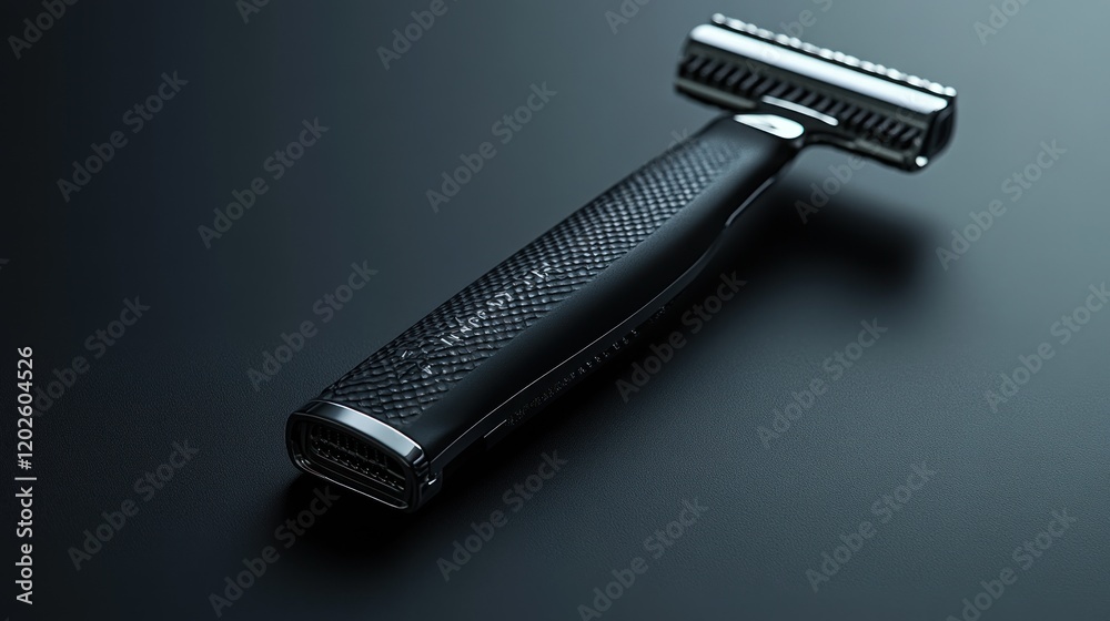 Sleek razor, dark background, studio shot, product advertising Sleek razor, dark background, studio shot, product advertising