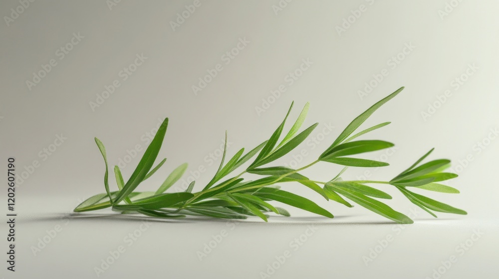 Fresh rosemary sprig, studio shot, minimalist background, culinary herb Fresh rosemary sprig, studio shot, minimalist background, culinary herb