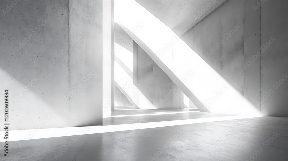 Obraz premium Modern White Concrete building with abstract light