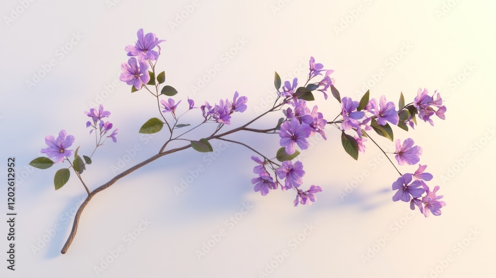 Spring blossom branch, studio shot, white background, soft light, floral design Spring blossom branch, studio shot, white background, soft light, floral design