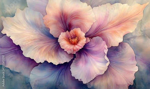 Detailed close-up of stylized flower petals photo