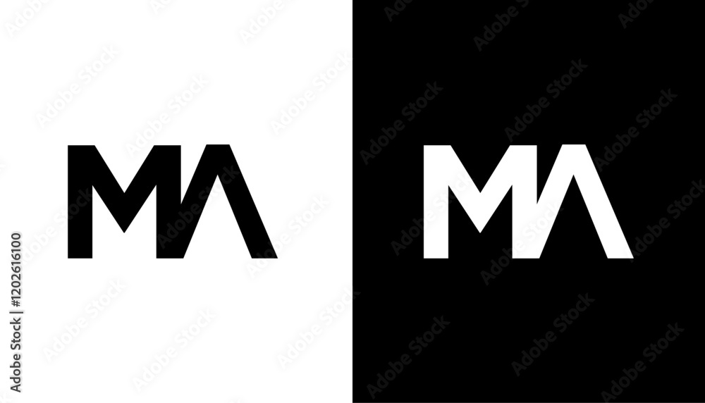 ma letter logo design icon template element illustration ma letter logo design icon template element illustration