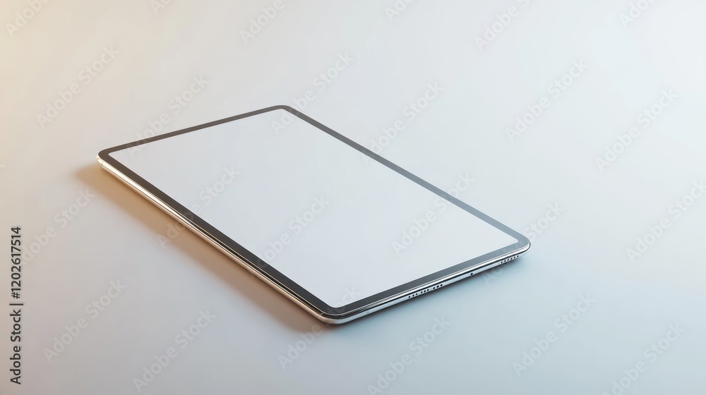 Sleek tablet mockup, blank screen, white background, studio shot, app design Sleek tablet mockup, blank screen, white background, studio shot, app design