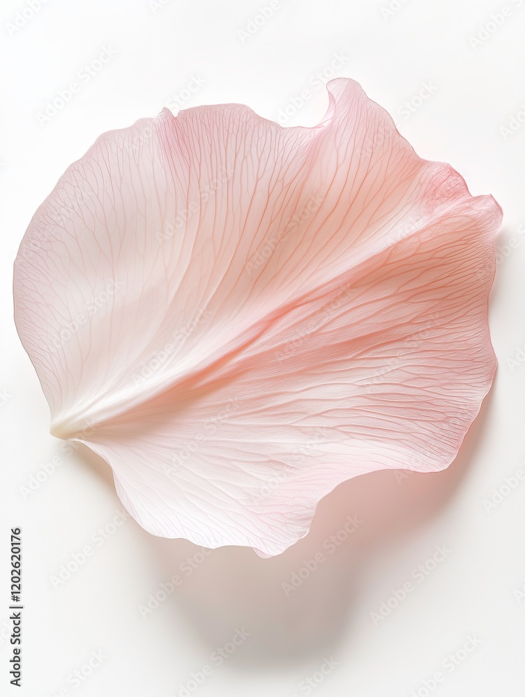 Soft pink flower petal on white background Soft pink flower petal on white background