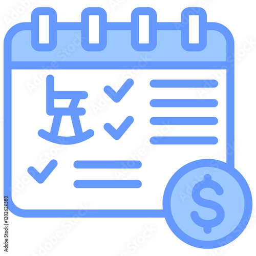 Retirement Planning Blue Icon