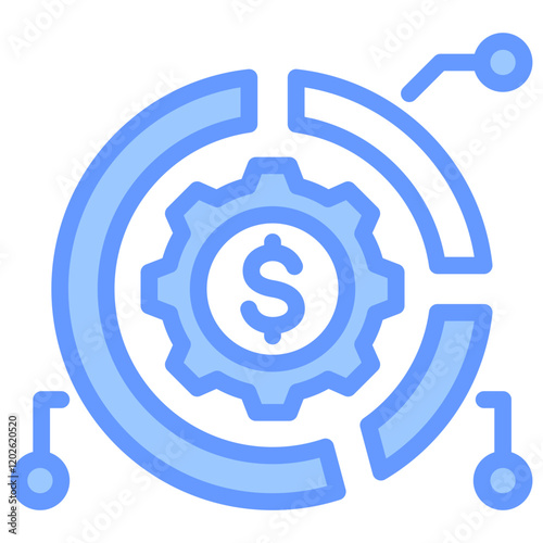 Asset Allocation Blue Icon