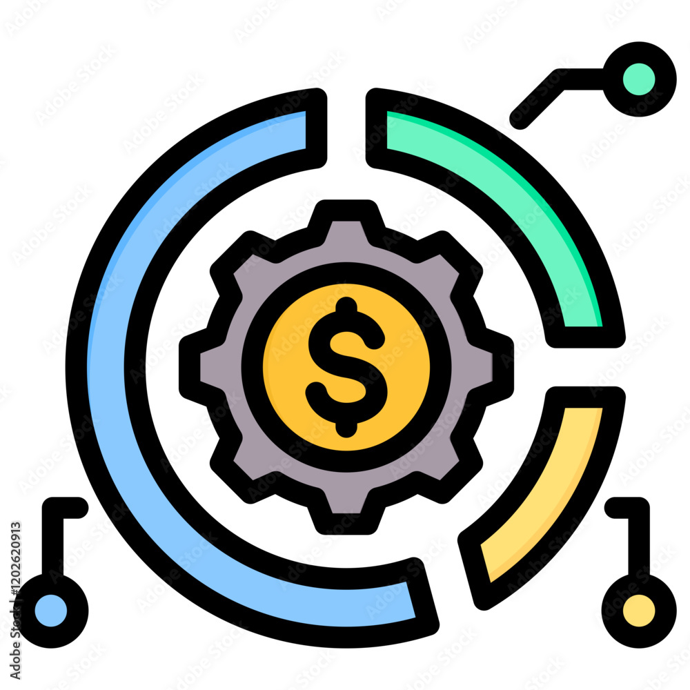 Asset Allocation Outline Color Icon Asset Allocation Outline Color Icon