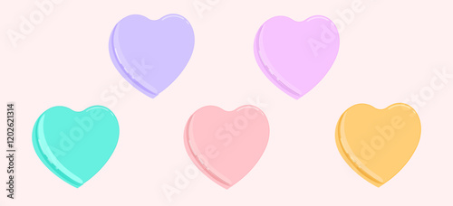 Valentine heart shaped candies. Empty design