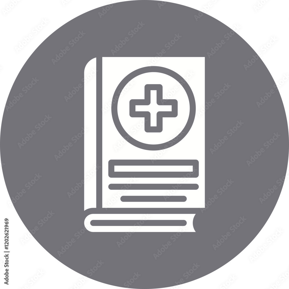 Fototapeta premium Medical Book icon single vector illustration