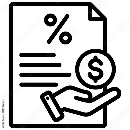 Taxable Income Outline Icon