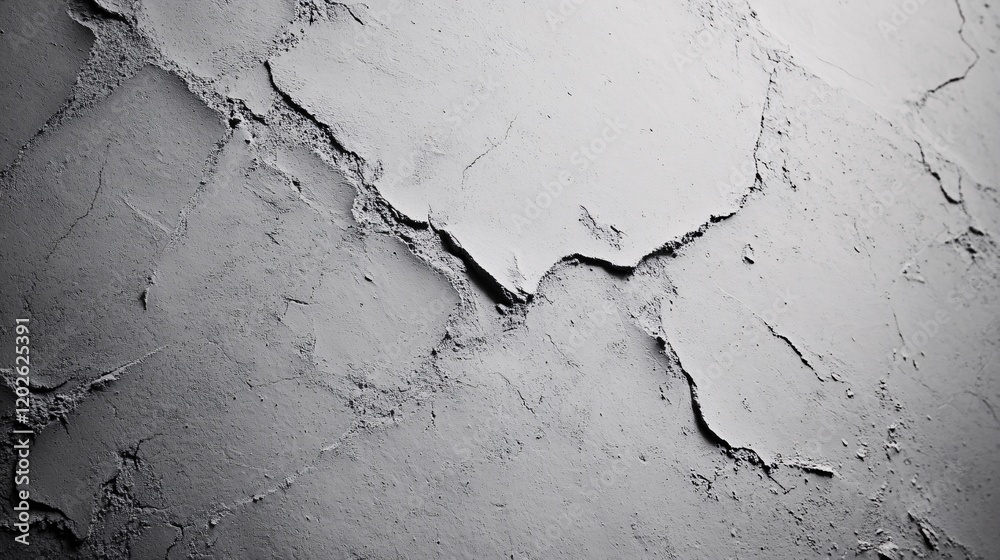 Obraz premium Abstract Cracked Plaster Wall with Dramatic Texture and Shadows