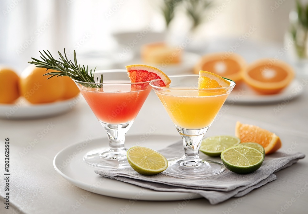 Fototapeta premium orange juice and fruits